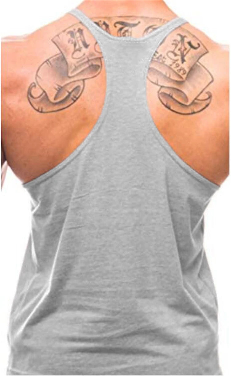 Men's Gym Y-Back Tank Top – Sleeveless Bodybuilding Vest