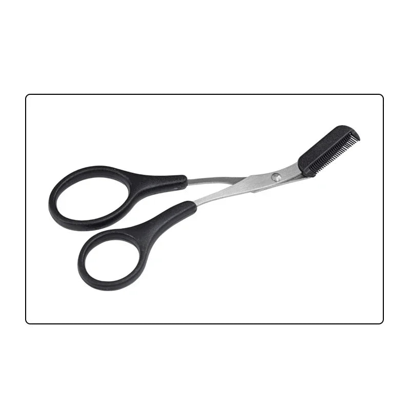 Eyebrow Trimmer Scissors with Comb – Stainless Steel Beauty Tool for Women