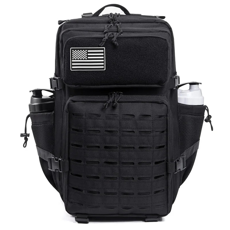 QT&QY 50L Tactical Backpack – MOLLE Survival Rucksack with Bottle Holder