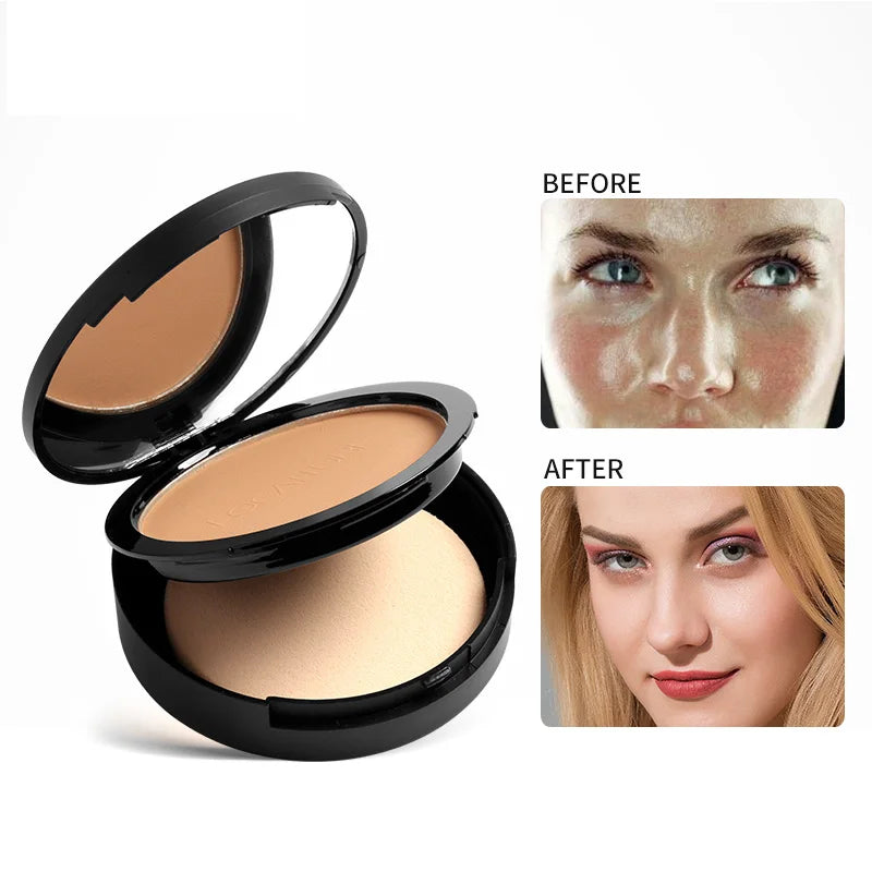 : FOCALLURE 3-Color Pressed Powder Foundation – Oil Control & Brightening