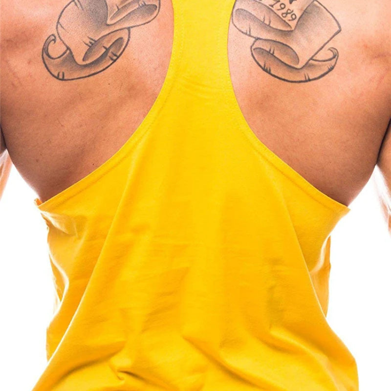Men's Gym Y-Back Tank Top – Sleeveless Bodybuilding Vest