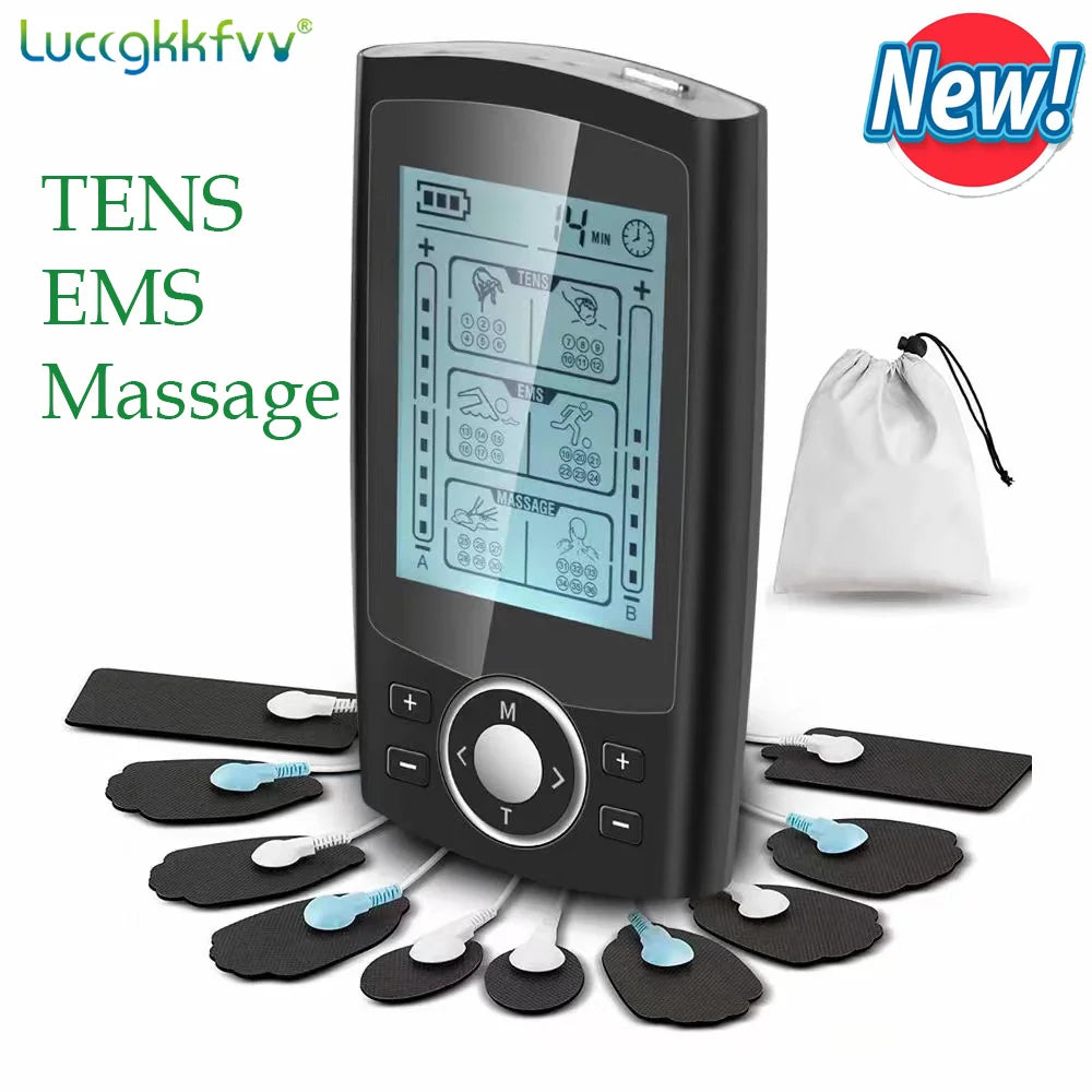 36-Mode TENS & EMS Muscle Stimulator – Digital Therapy Massager