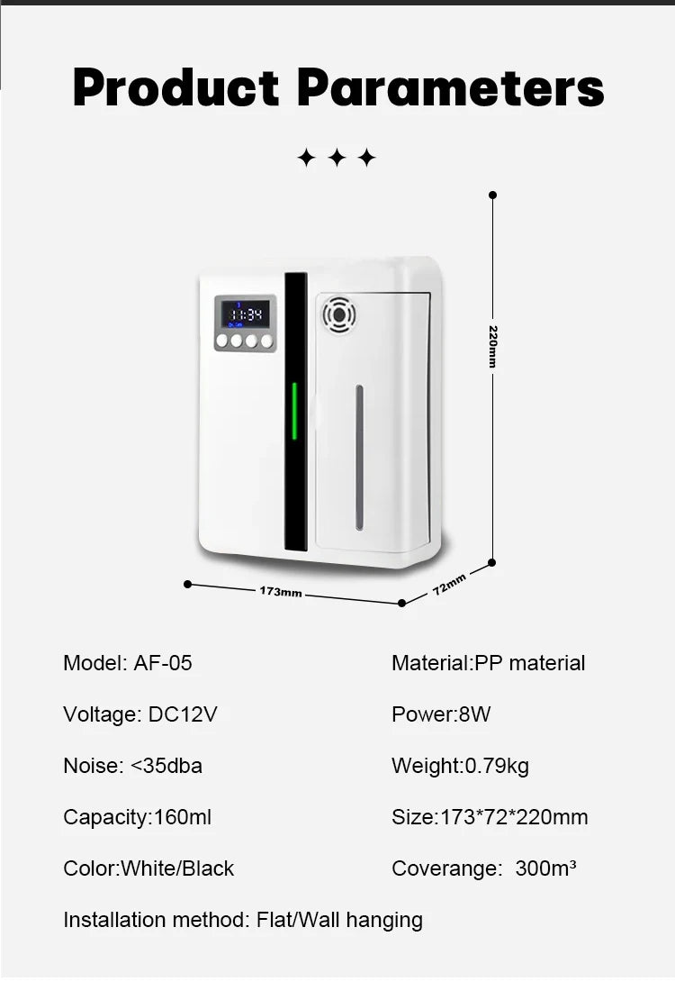 Essential Oil Aroma Diffuser - Bluetooth Control Air Freshener for Home, Hotel, and Office