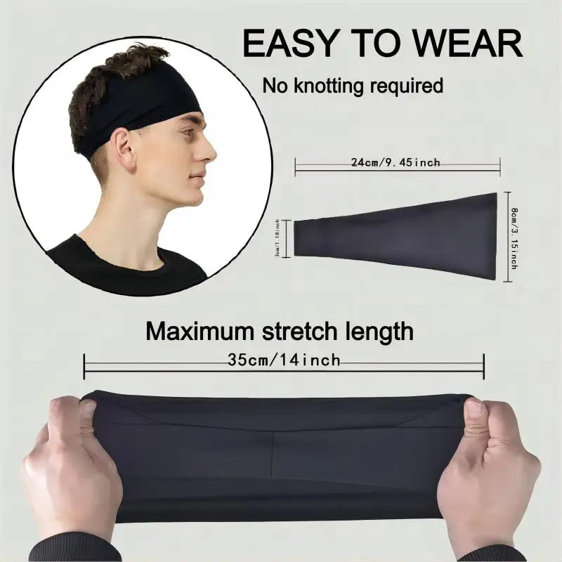 : Sports Sweatband for Men - Breathable Mesh Design Elastic Headband