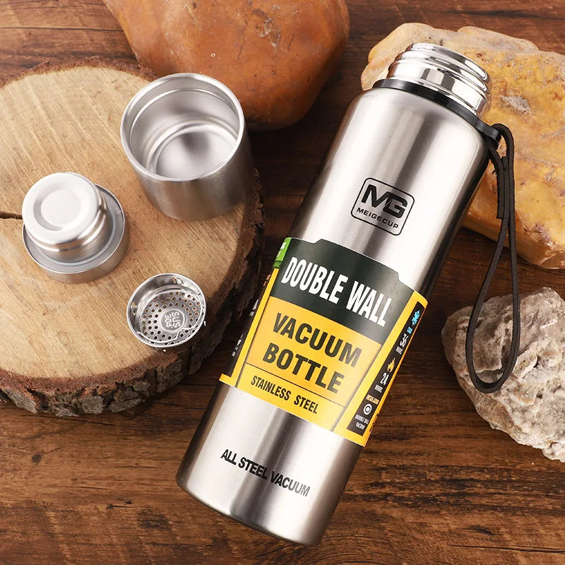 304 Stainless Steel Large-Capacity Thermos Bottle with Rope