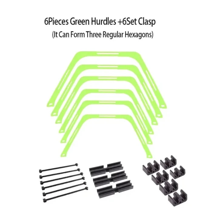 6Pcs Agility Hurdles Set – Football & Soccer Footwork Training Rings