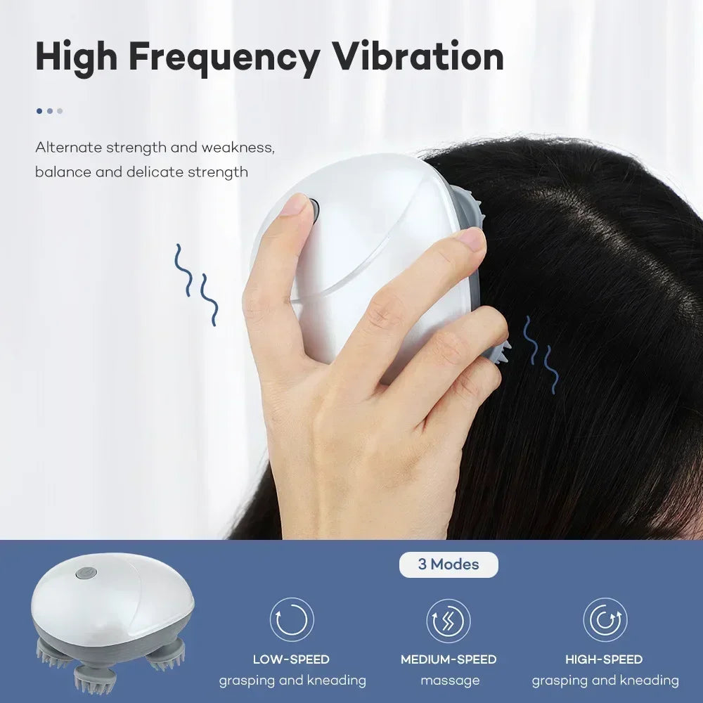 Electric Scalp & Head Massager with Red Light Therapy