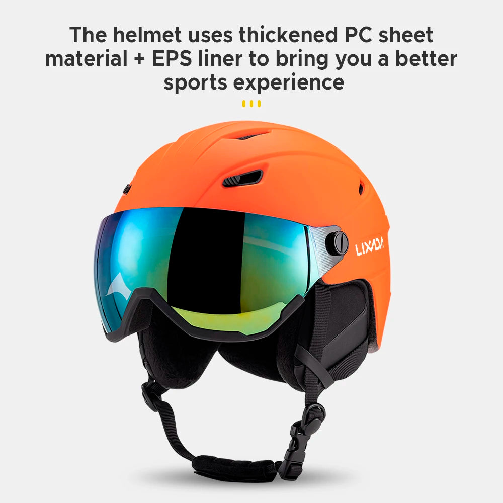 LIXADA Integrated Ski Helmet with Removable Visor Goggles – Men and Women’s Snowboard Helmet