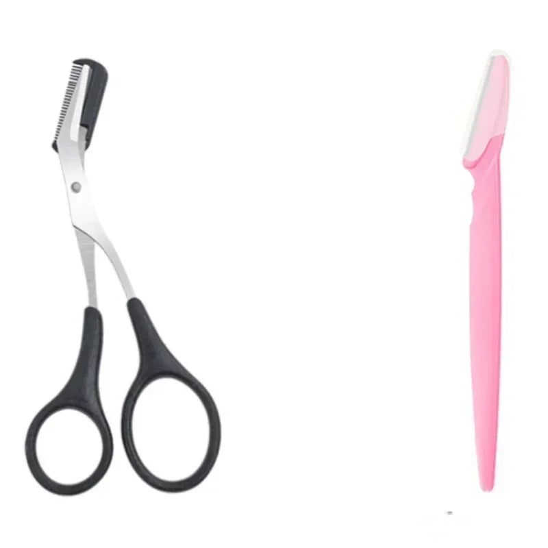 Eyebrow Trimmer Scissors with Comb – Stainless Steel Beauty Tool for Women