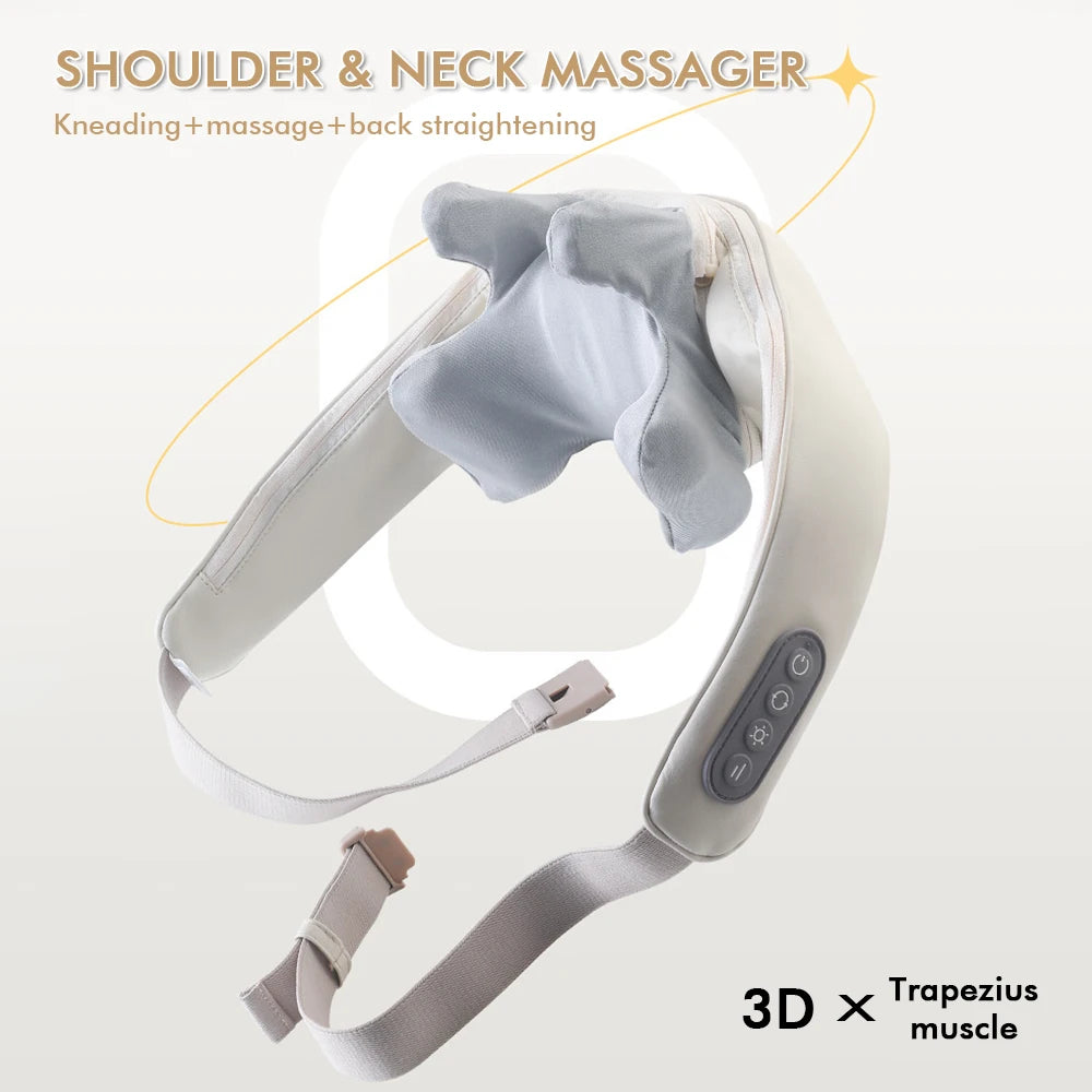 Foreverlily Wireless Neck & Back Massager – Kneading Massage Shawl