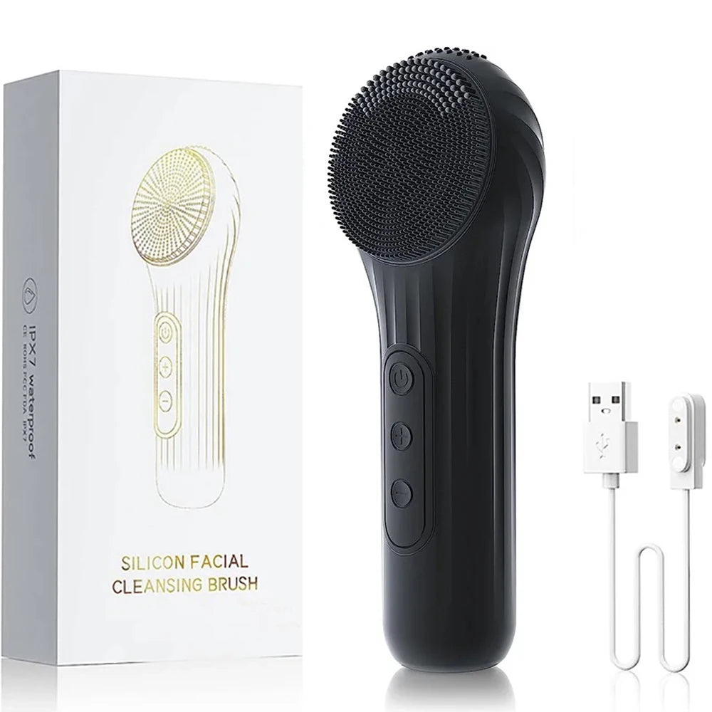 Sonic Waterproof Facial Cleansing Brush – Rechargeable & Exfoliating