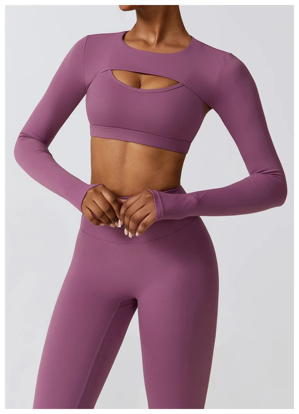 Women's Seamless Yoga Set – Leggings & Crop Top Workout Outfit