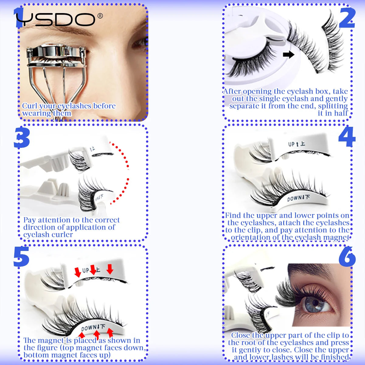 1 Pair Magnetic 3D Lashes – No Glue, Reusable, Handmade