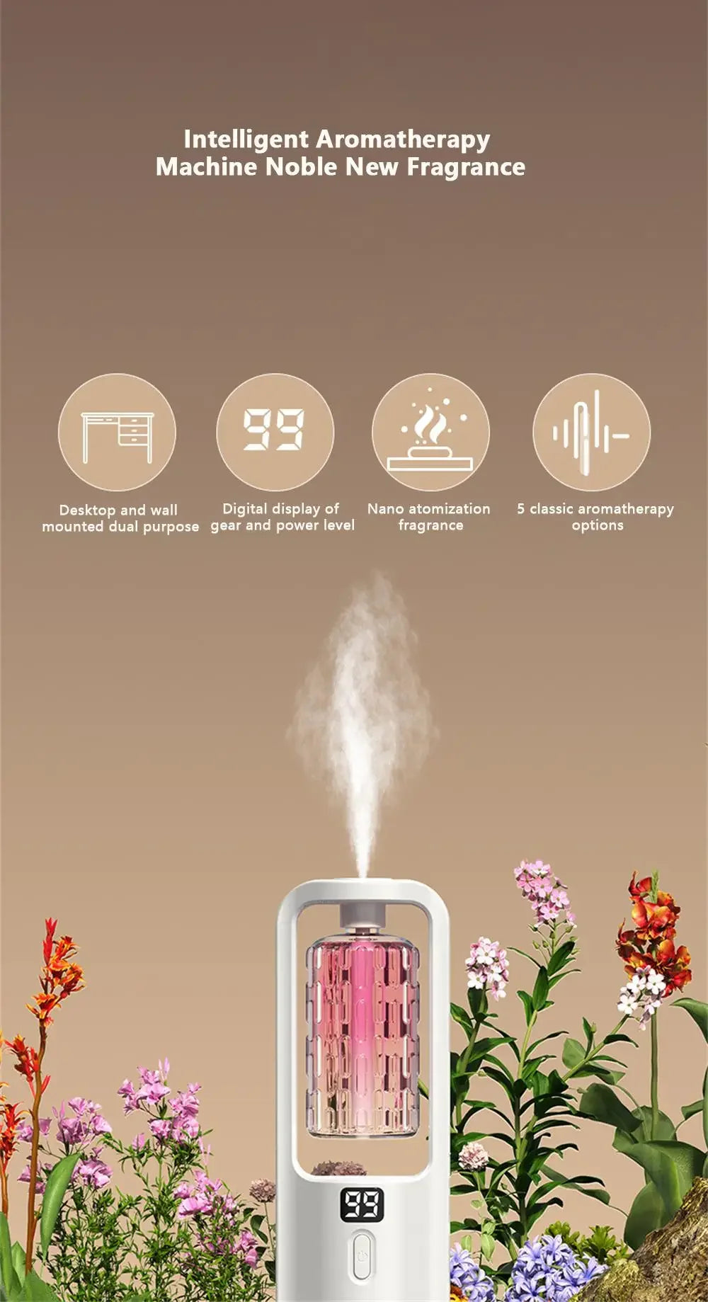 Aroma Diffuser Humidifier – Essential Oil Aromatherapy Machine for Bedroom, Bathroom & Hotel