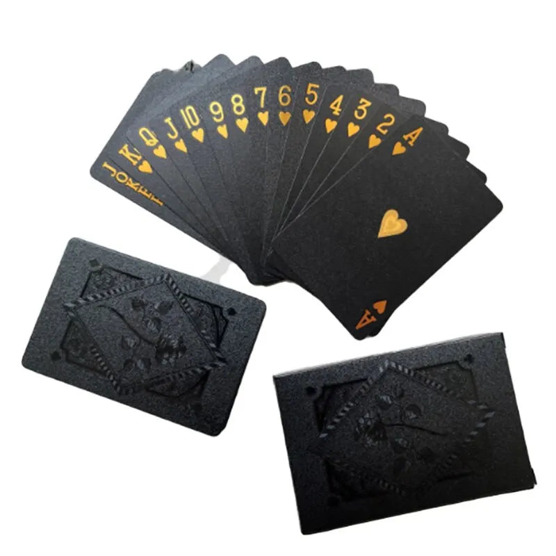 Color Black & Gold Playing Card Game – Waterproof Poker Set