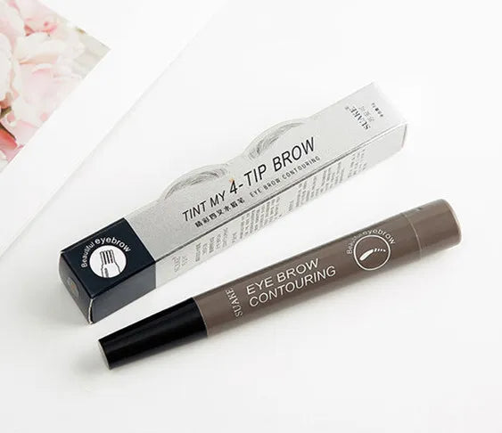 5-Color Waterproof Microblading Eyebrow Pen – 4-Tip Precision