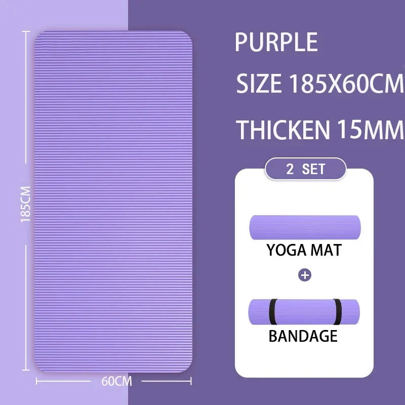 15MM Thick Non-Slip Yoga Mat – High-Density Fitness Support