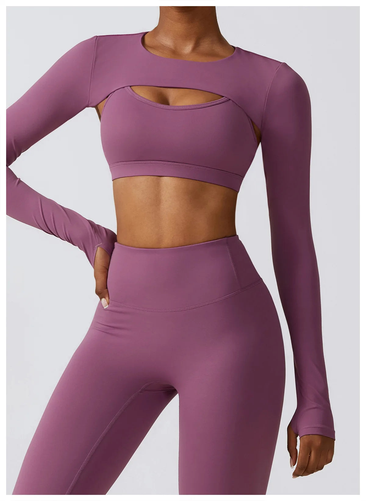 Women's Seamless Yoga Set – Leggings & Crop Top Workout Outfit