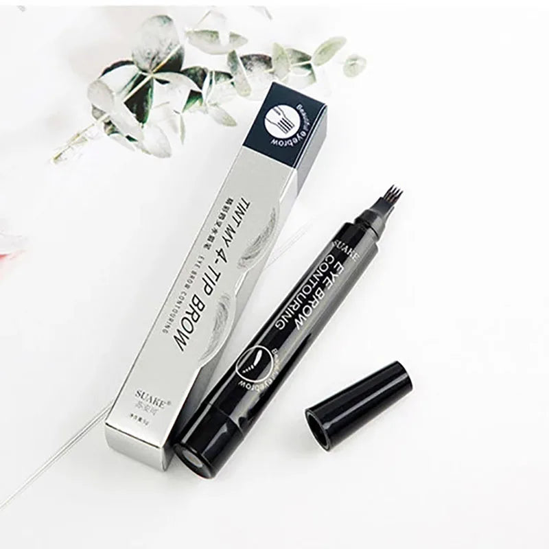 5-Color Waterproof Microblading Eyebrow Pen – 4-Tip Precision