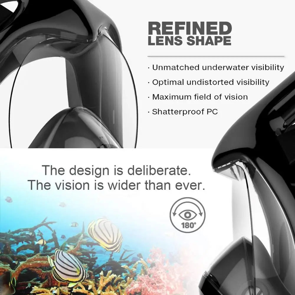 Underwater Anti-Fog Full Face Snorkeling and Diving Mask for Adults and Kids