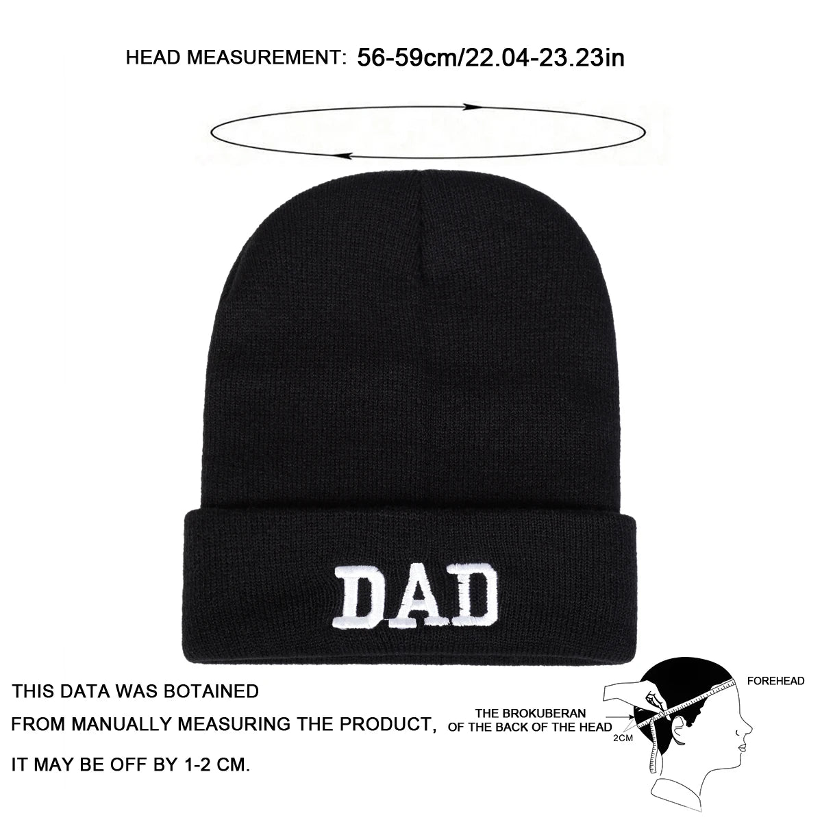 DAD MOM Letter Embroidery Beanies: