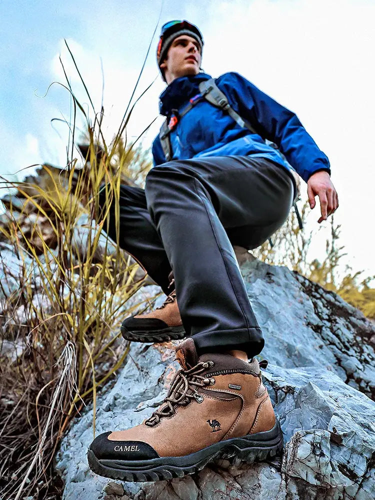 GOLDEN CAMEL Waterproof Tactical Hiking Boots – High-Top Outdoor Shoes