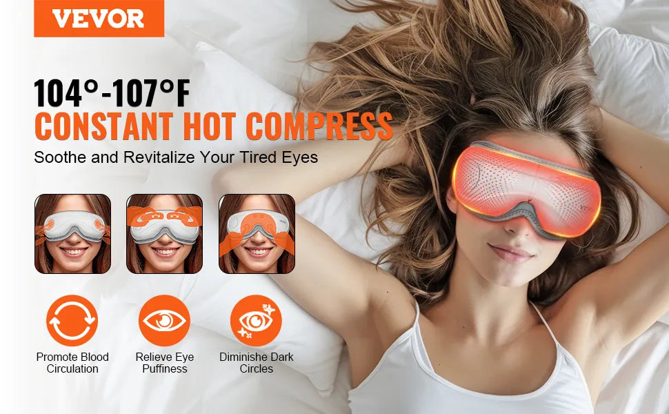 & Remote Eye Massager with Heat Eye Care Device 5 Modes Bluetooth Music